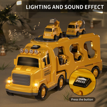 Construction Carrier Truck Toy Set for Kids Ages 3-7 with the Listed Color, Size or Set Options for Everyday Use