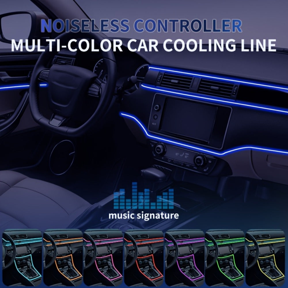Car Interior Fiber-Style Ambient Light Kit with 5-in-1 Remote or 196.85-Inch App-Control Checkout Options