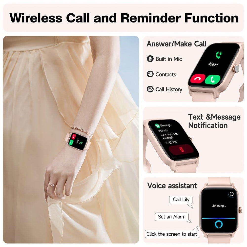 Smartwatch with Built-in Alexa FAWEIO 1.8" HD Touch Screen, Bluetooth Calling, 100+ Sport Modes, Fitness Tracker Heart Rate Sleep