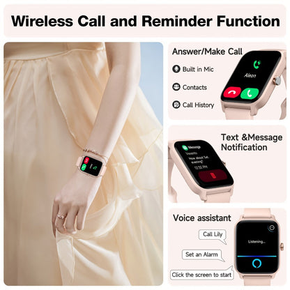 Smartwatch with Built-in Alexa FAWEIO 1.8" HD Touch Screen, Bluetooth Calling, 100+ Sport Modes, Fitness Tracker Heart Rate Sleep