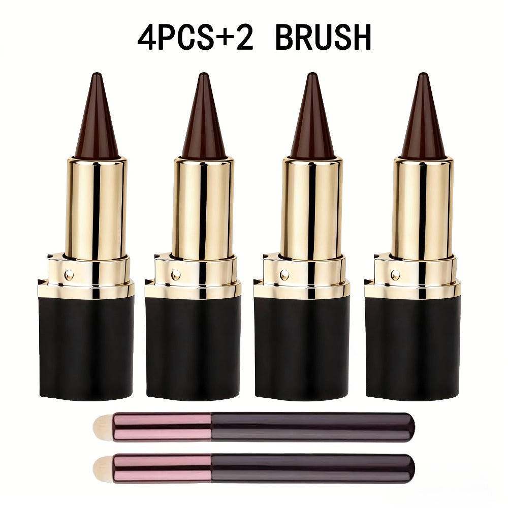 Cone-Tip Gel Eyeliner Stick Set in Brown, Black or Mixed Two- and Four-Piece Packs with Brushes