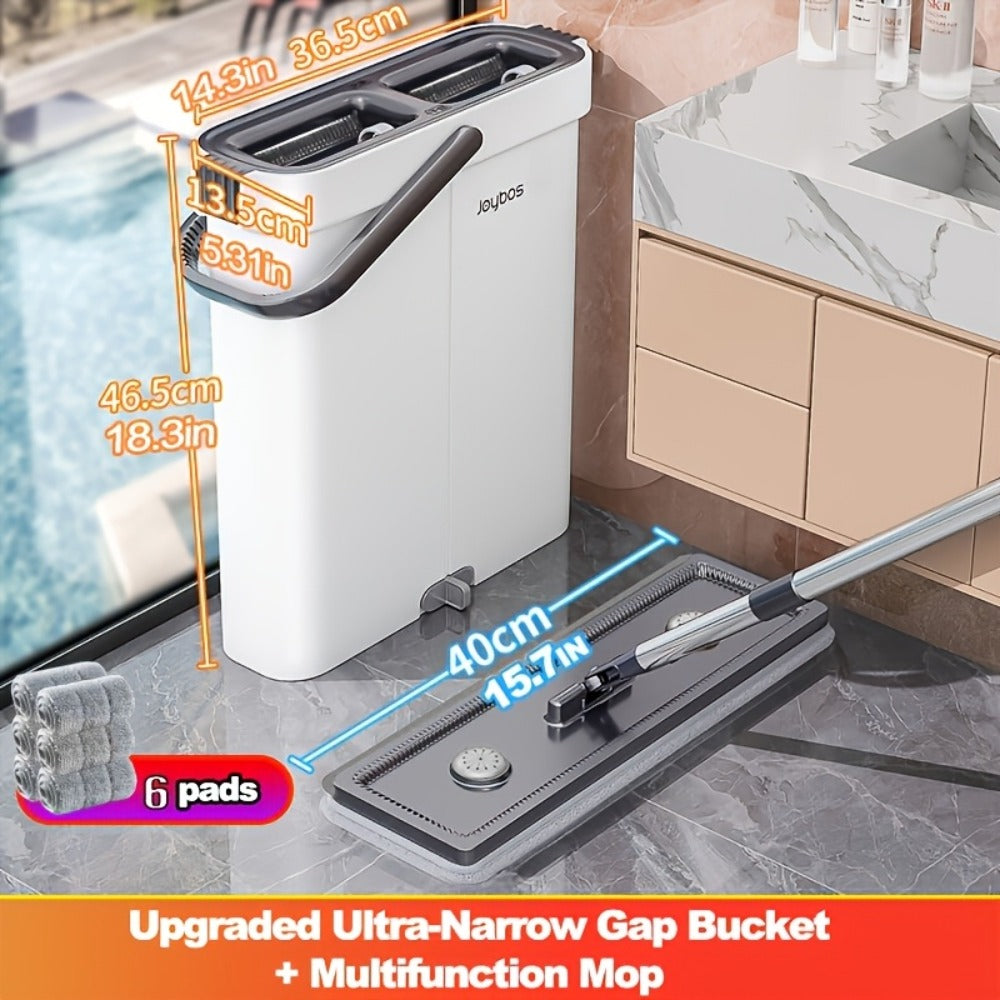Spin Mop and Bucket Set with Wringer 360° Flat Mop Microfiber Pads Long Handle for Hardwood for Home Cooking, Dining and Outdoor Meals