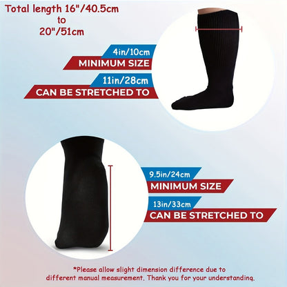 Extra Wide Socks for Swollen Feet 6 Pairs Stretch to 30 Inch Non-Binding Seamless Loose Fit for Entryways, Bedrooms and Living Spaces