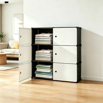 Storage Cabinet Modular Magnetic-Door Organizer with Three or Four Tiers and Two Capacity Options