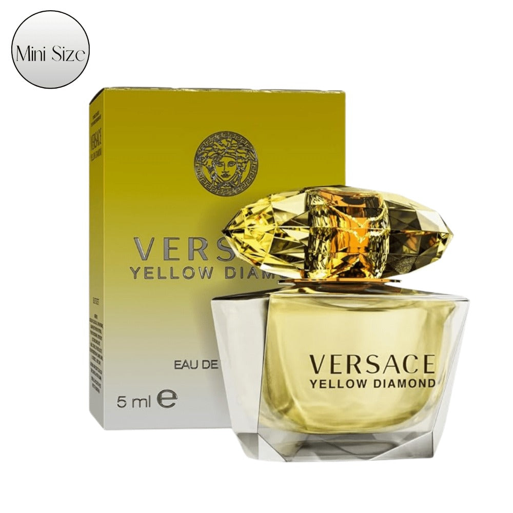 Versace Yellow Diamond Mini Perfume EDT 5ml Travel Size Floral Fruity Eau de with the Listed Color, Size or Set Options for Everyday Carry