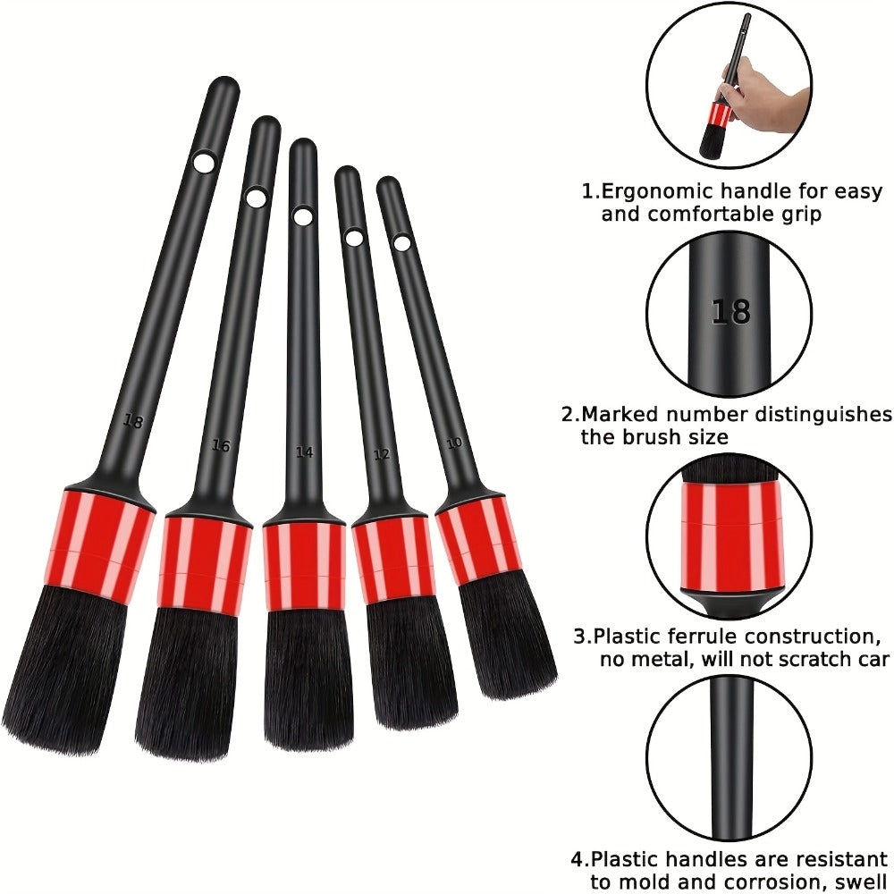 Car Wash Brush Kit with 69" Long Handle – 8-Piece Set with Tire Brush, Squeegee, Chenille Mitt, Detailing Brush & Microfiber Towel for Car