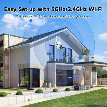 Indoor Security Camera 2-Pack with 355° Pan-Tilt, Dual-Band WiFi, Color Night Vision and SD or Cloud Storage