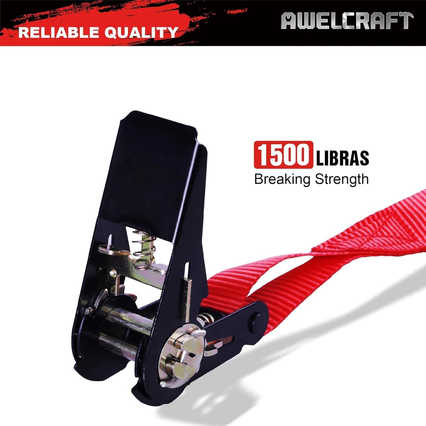 Ratchet Tie Down Straps 4-Pack 15FT 1, 500 lb Break Strength Heavy Duty with Soft Loops & Storage Bag – High-Visibility Webbing