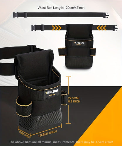 Tool Belt Pouch Heavy Duty Electrician | Adjustable Strap Multi-Compartment Organizer with Zipper | Professional Tool Bag for Plumbers
