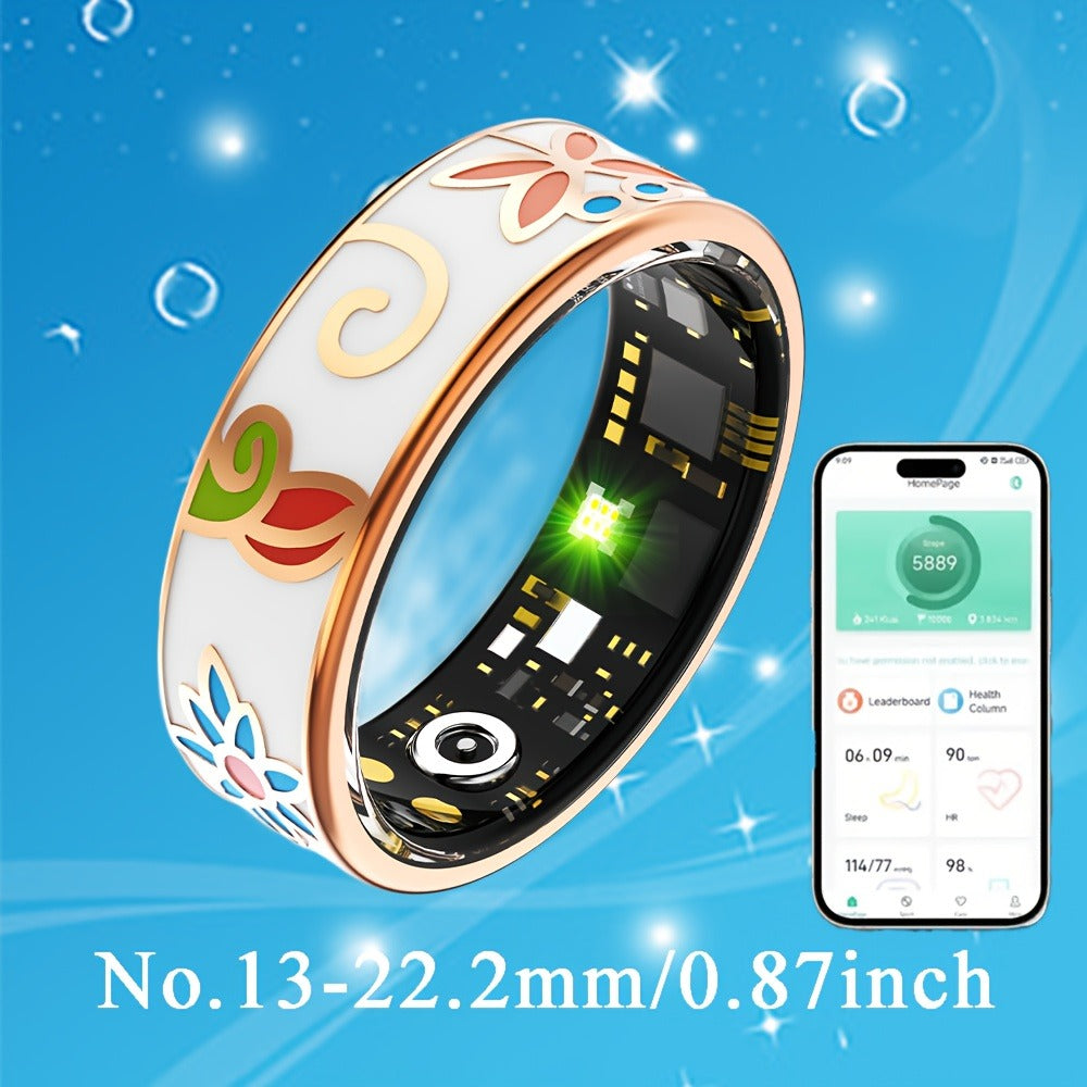 Women's Smart Ring Fitness & Sleep Tracker, Step, Distance & Calorie Monitor, Bluetooth 5.3, iOS & Android