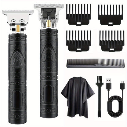 Electric Hair Clipper & Beard Trimmer Set for Men – USB Rechargeable Cordless Haircut Kit with 4 Guide Combs | Professional Home Barber