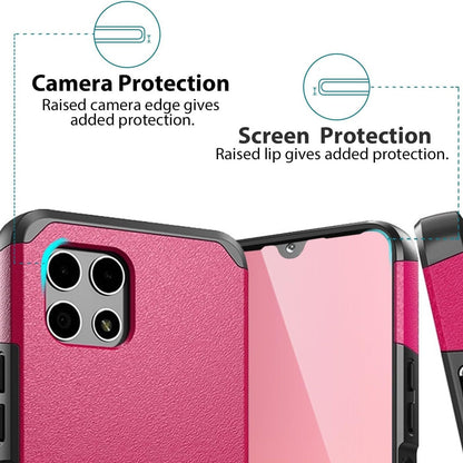Phone Case Dual-Layer PC and TPU Cover for T-Mobile Revvl 7 5G in Red, Purple, Pink, Black, Gray or Blue