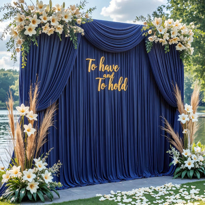 Photography Backdrop 4-Pack 5x10ft Polyester Spandex Background Cloth | Wrinkle-Resistant, Soft & Smooth with Pole Pockets | Wedding