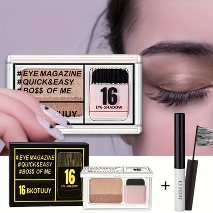 Duo Eyeshadow Palette Set 3 Pack, 2-Color Matte & Shimmer Blendable Eye Makeup with Applicator Brush