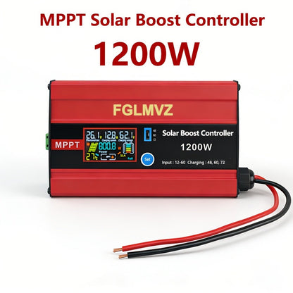 30A MPPT Solar Boost Charge Controller 1200W – DC-DC Step-Up Solar Panel Regulator for Lead-Acid, Gel & Lithium Batteries