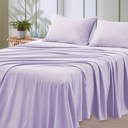 Bed Sheet Set Microfiber with Size-Dependent 3- or 4-Piece Contents, Four Bed Sizes and Eleven Colors