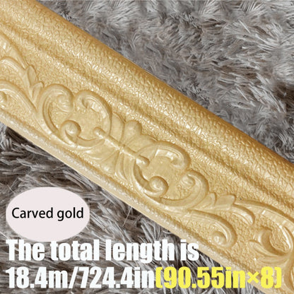 3D Self-Adhesive Foam Baseboard Wall Trim Sticker Waterproof Peel and Stick Carved Wallpaper Border Skirting for Home Decor White Silver