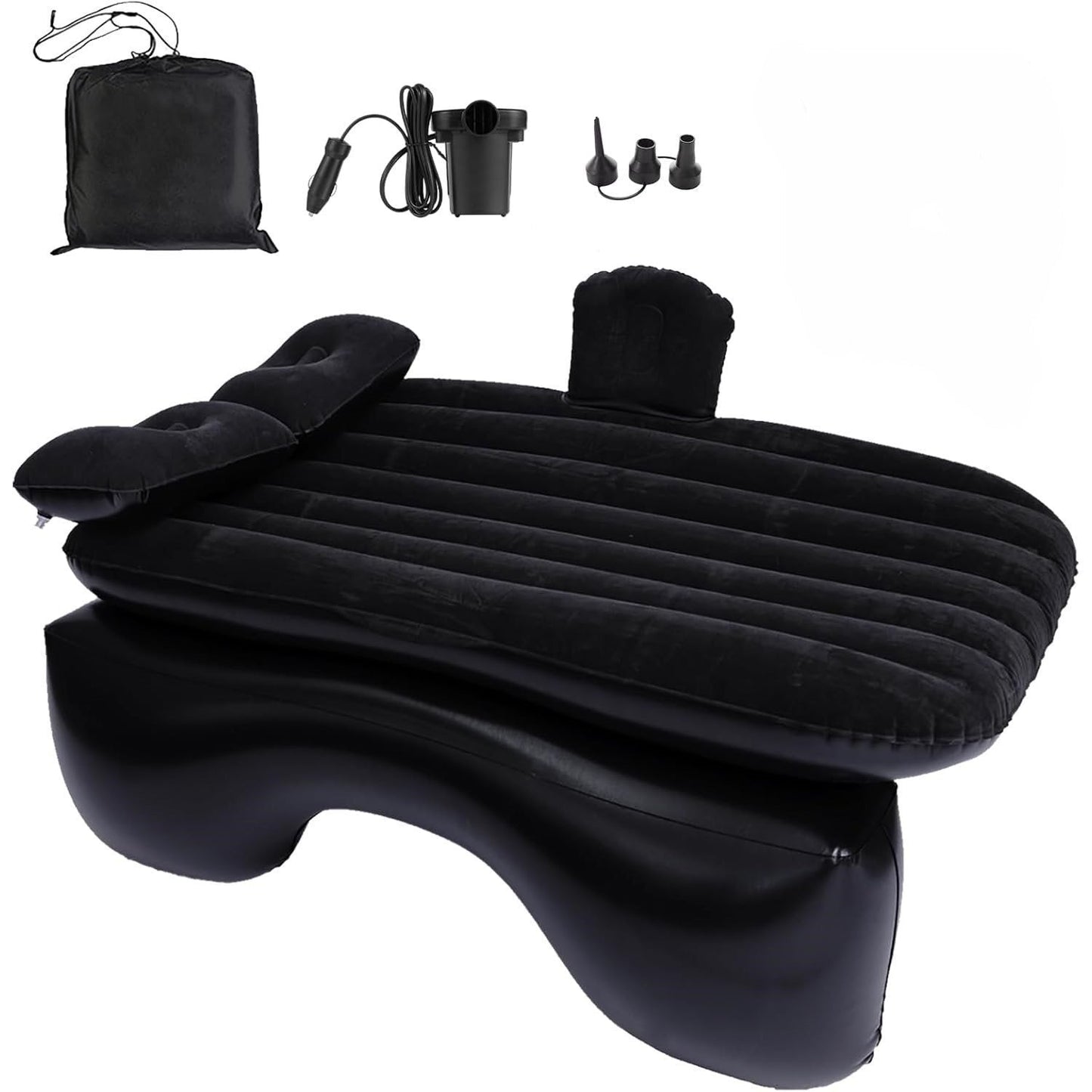Inflatable Car Air Mattress for SUV, Truck & Back Seat – Fast Inflate Portable Camping Bed with Pillow, Air Pump & Carry Bag for Road Trips