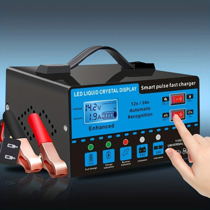 Intelligent Battery Charger & Inverter 12V & 24V – LCD Display, Trickle Maintenance, Overcharge & Short Circuit Protection for Cars Yachts