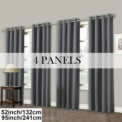 Grommet-Top Blackout Curtain Options in Nine Colors with Seven Width, Length or Panel-Count Labels