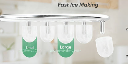 Countertop Bullet Ice Maker with 26.5 lb Daily Label, 9 Cubes per 6 Minutes, 1.5L Tank and Two Colors