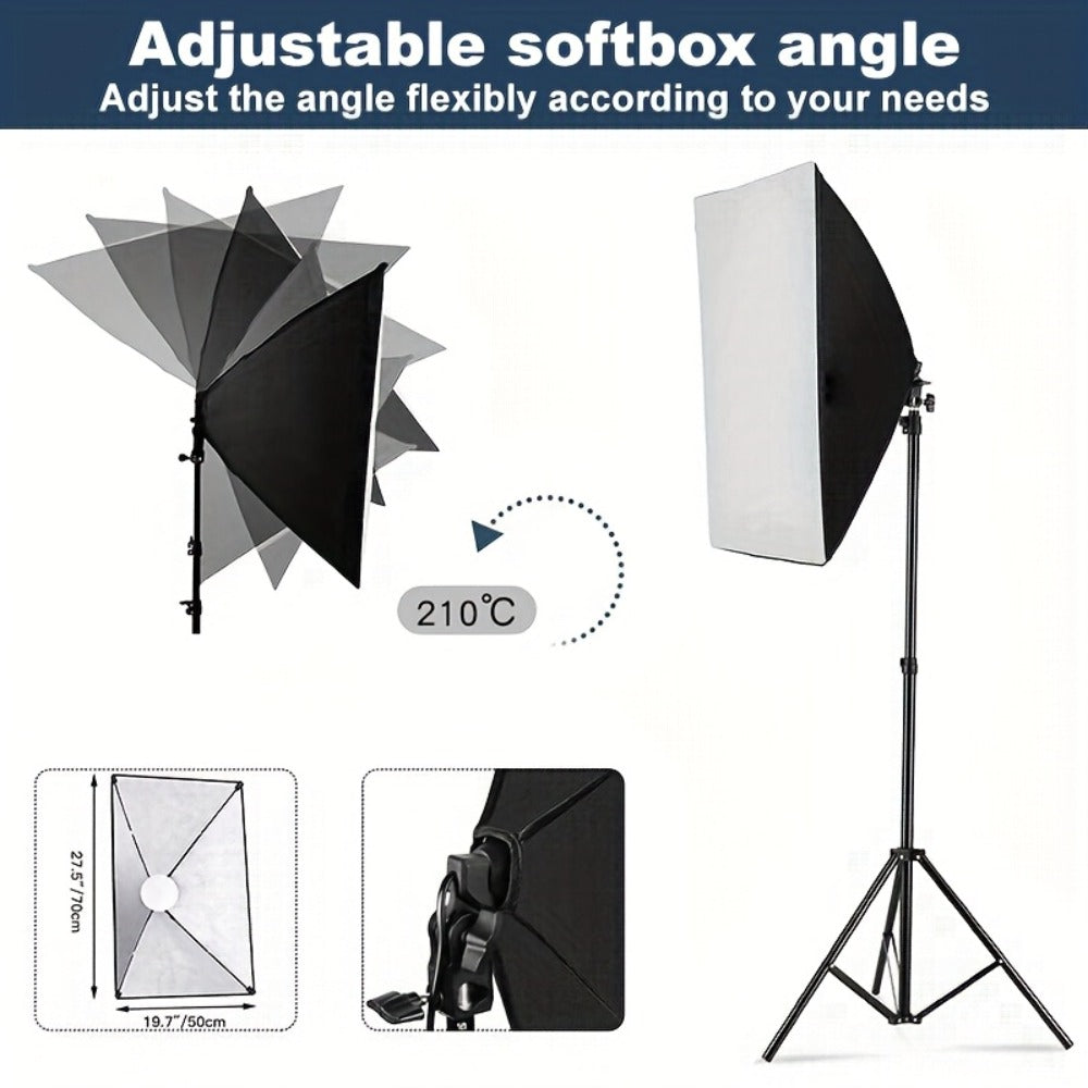 Softbox Photography Lighting Kit 2-Pack MOUNTDOG 19.7x27.5 Inch Continuous Lighting System 85W 5700K E27 LED Bulbs with Remote for Portrait
