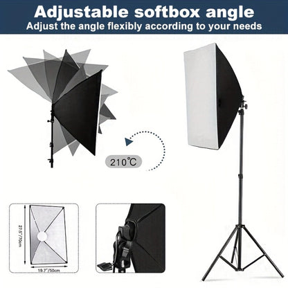 Softbox Photography Lighting Kit 2-Pack MOUNTDOG 19.7x27.5 Inch Continuous Lighting System 85W 5700K E27 LED Bulbs with Remote for Portrait