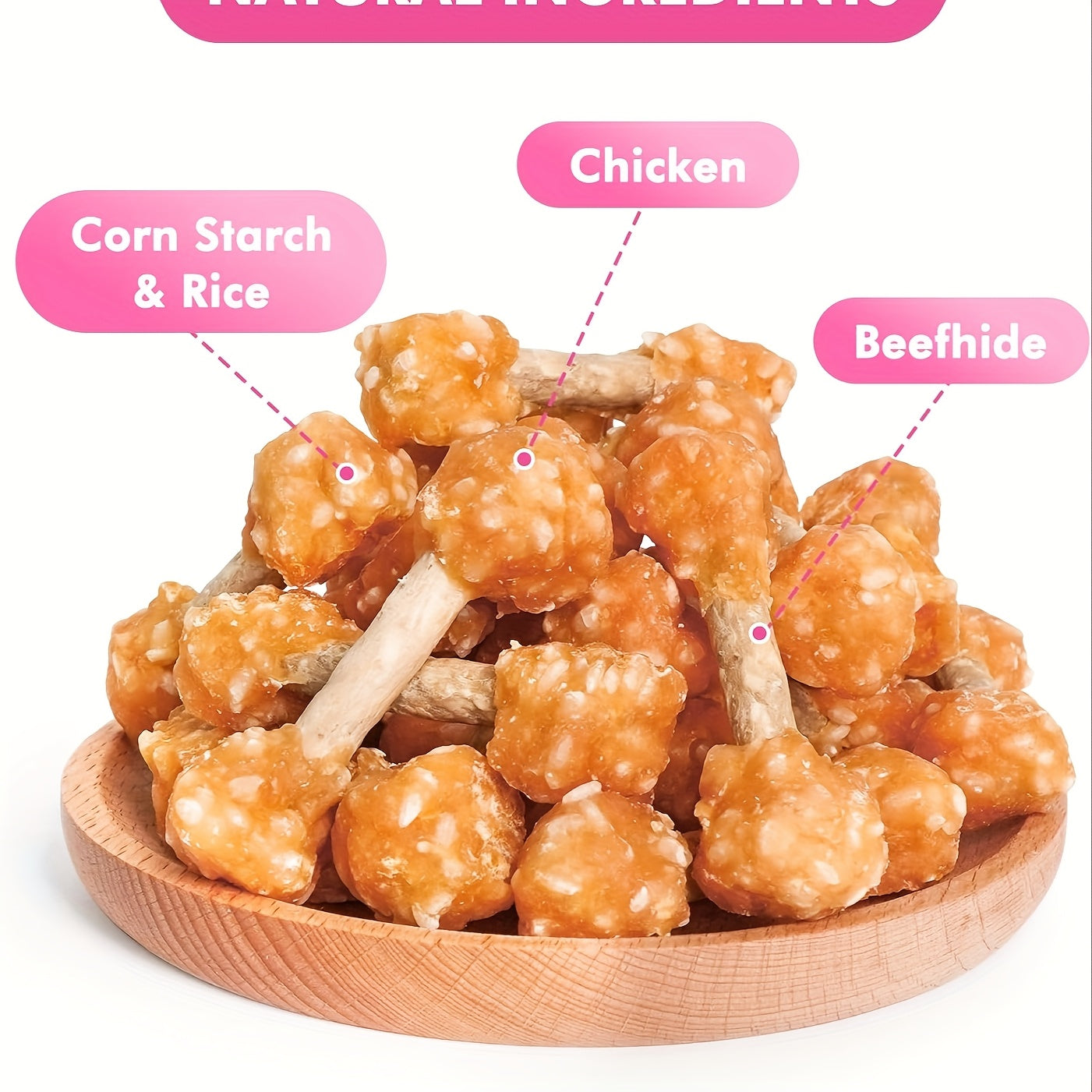 Chicken Dog Training Treats Dumbbell Shape – Natural High Protein Reward Snacks for Small Medium Large Dogs, Rice & Chicken Flavor