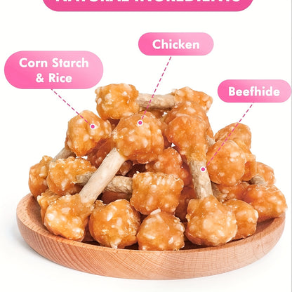Chicken Dog Training Treats Dumbbell Shape – Natural High Protein Reward Snacks for Small Medium Large Dogs, Rice & Chicken Flavor