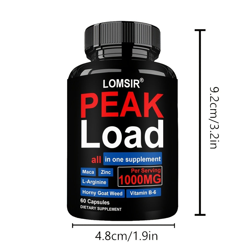 Men's Health Supplement Capsules, 60 Count in One Bottle with 950 mg Blend Printed on the Label