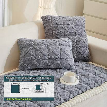 Sofa Cover Bohemian Quilted Shu Velveteen Panels with Ruffles and Design in Five Colors with Model-Specific Size and Color Options