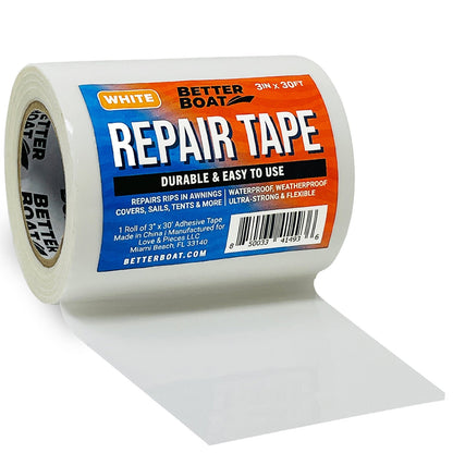 Heavy Duty Waterproof Repair Tape 30FT x 3in Canvas Fabric Patch Tape for RV Awning Boat Cover Tent Tarp Sail Air Mattress Pop-Up Camper