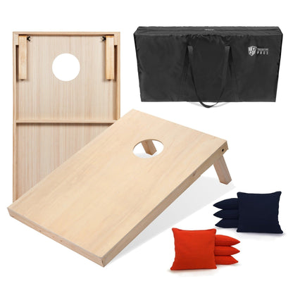 Regulation Cornhole Board Set 4x2 Solid Wood ACA Standard with 8 Bean Bags Carrying Case Tote Outdoor Yard Tailgate Party Game 13 Color