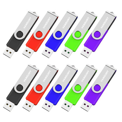 USB Flash Drive KOOTION Ten-Pack USB 2.0 Swivel Memory Sticks in Five Colors with 4GB or 8GB Options