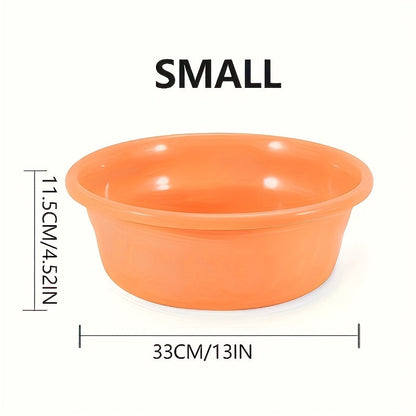 Plastic Wash Basin 12 Quart Stackable Round Tub – Portable Household Washing Bowl for Kitchen, Camping, Face Washing