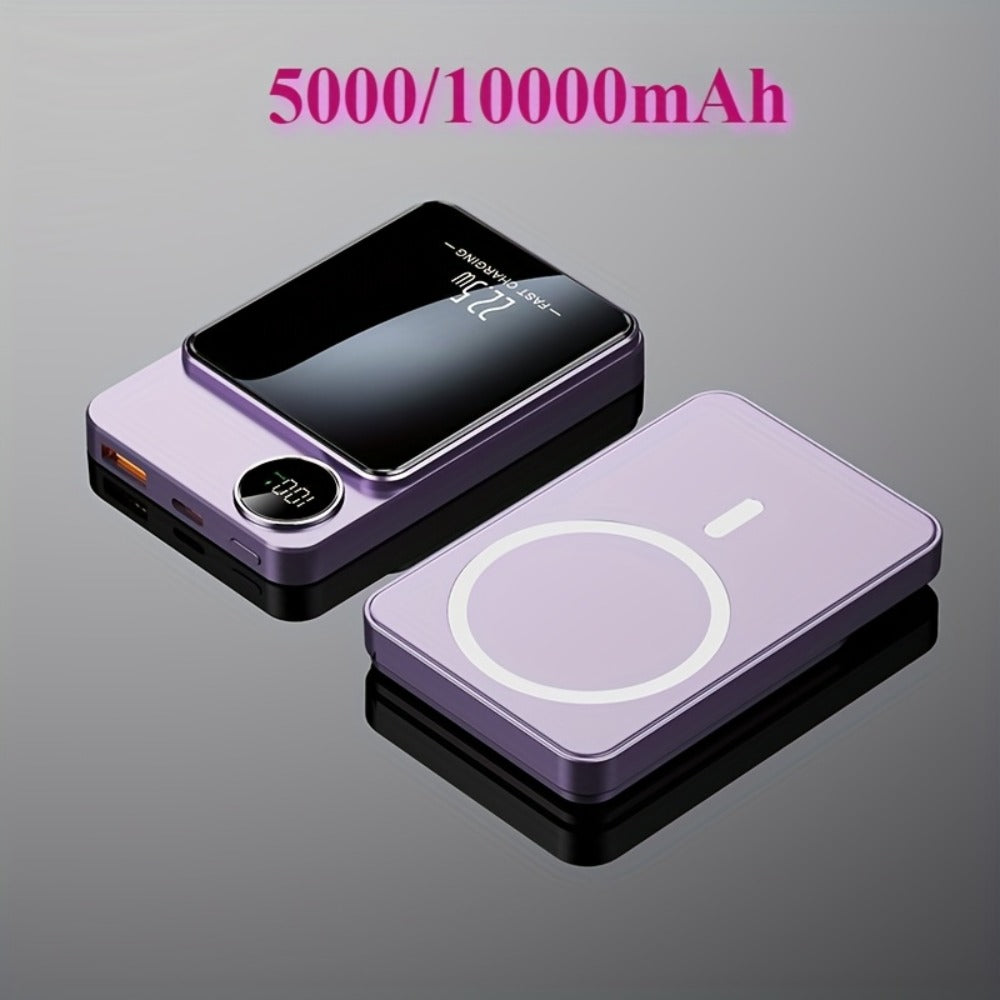 Power Bank Magnetic 5000mAh or 10000mAh with 15W Wireless Charging and LED Indicator in Three Colors