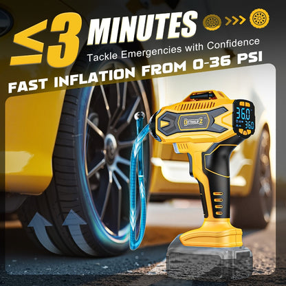 Cordless Tire Inflator 160PSI Portable Air Compressor Compatible with DeWalt 20V / 18V Battery, Digital Pressure Gauge