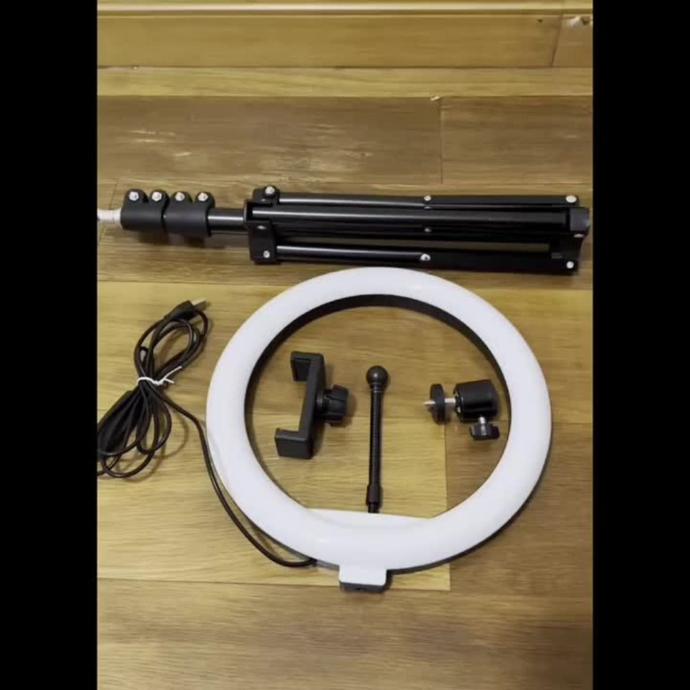 10- or 12-Inch LED Ring Light with Desktop, 43-Inch or 63-Inch Stand and Seven Checkout Options