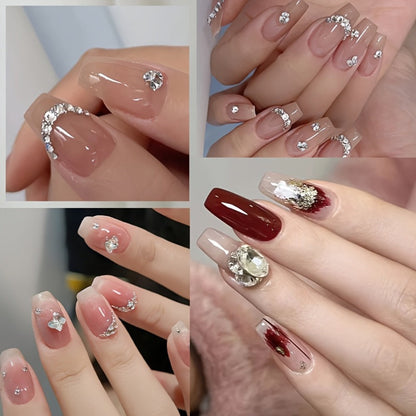 Nail Rhinestone Adhesive Gel 2pcs 0.34oz Clear Sticky Glue for 3D Nail Art Gems Charms Crystals Drill Jewelry