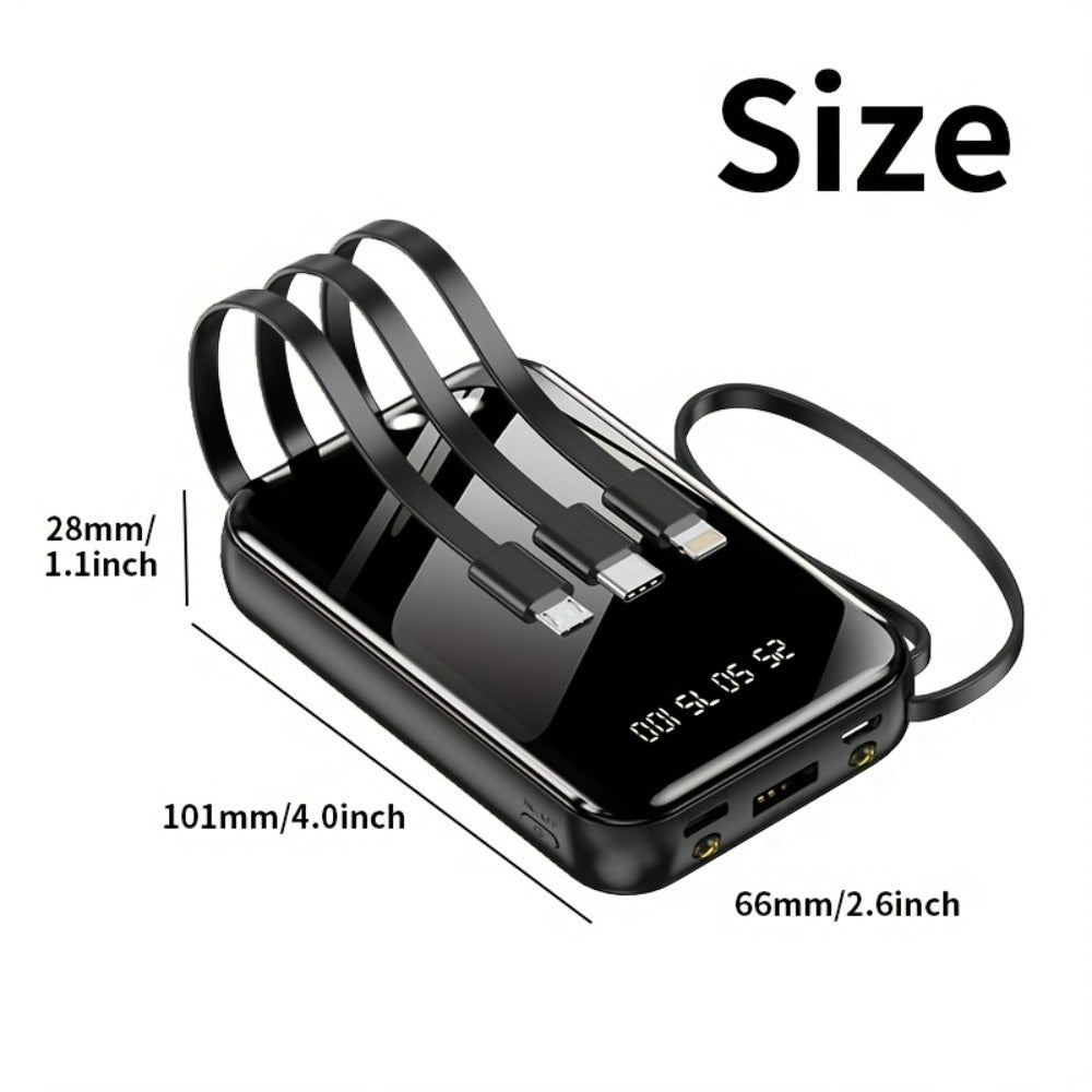 Power Bank 50000mAh 22.5W with Integrated Cable Array, Digital Display and LED Flashlight in Two Colors