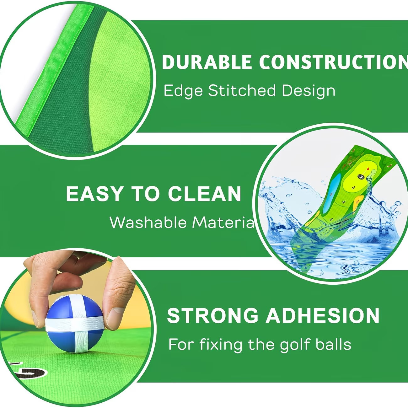 Golf Chipping Game Mat Set for Adults – Indoor Outdoor Golf Game Equipment with 12 Sticky Balls, 4 Ground Stakes