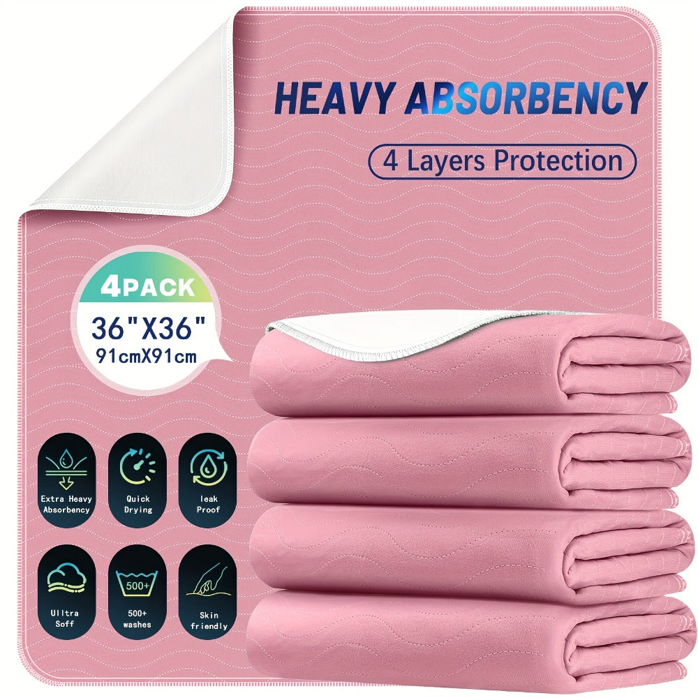 Reusable Underpads 36x36 Inch Extra Heavy Absorbency Bed Pads for Adults Kids and Elderly for Entryways, Bedrooms and Living Spaces