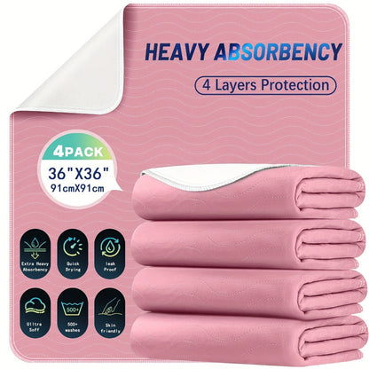 Reusable Underpads 36x36 Inch Extra Heavy Absorbency Bed Pads for Adults Kids and Elderly for Entryways, Bedrooms and Living Spaces