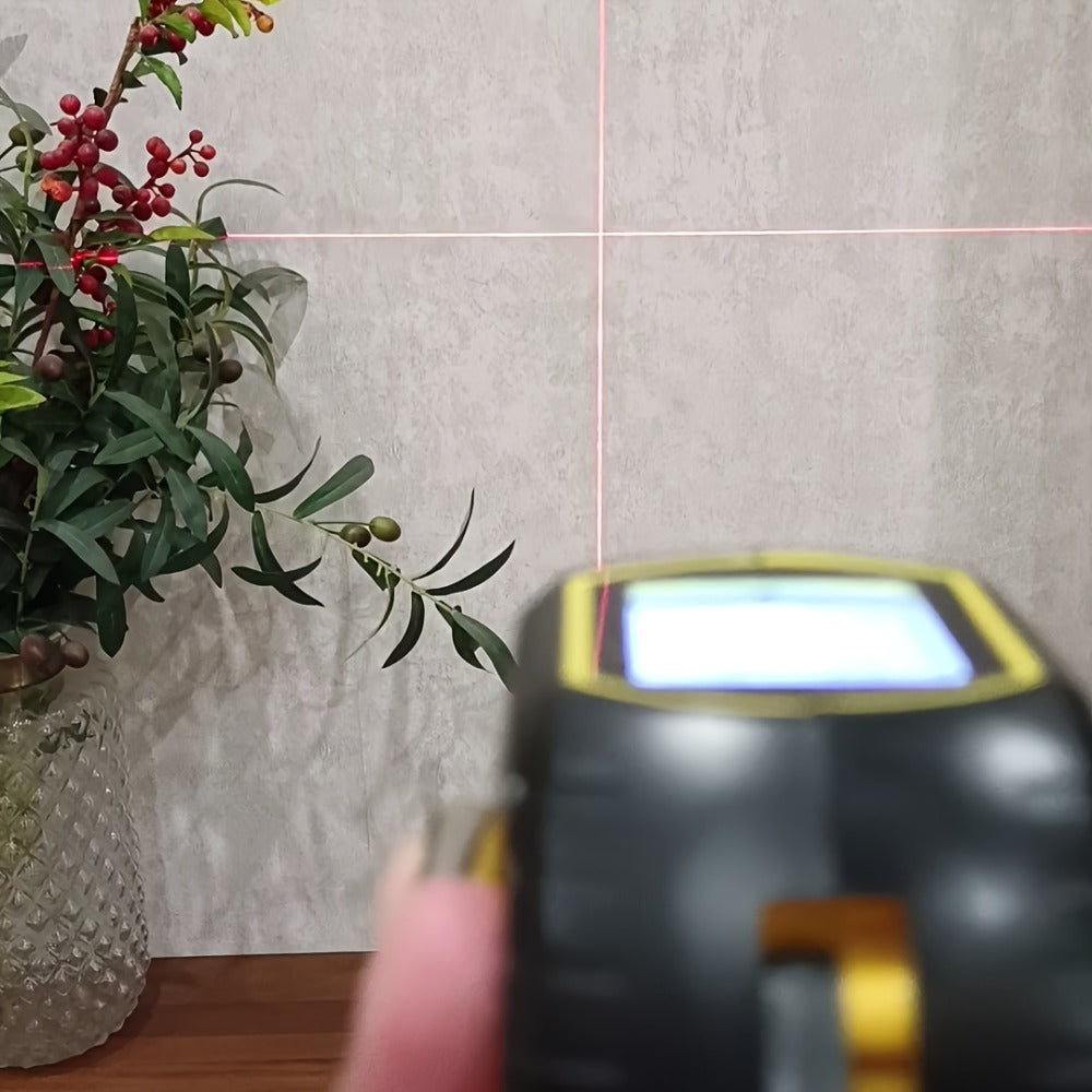 3-in-1 Laser Tape Measure Digital Laser Rangefinder Steel Tape Measure Cross Laser Level High for Entryways, Bedrooms and Living Spaces