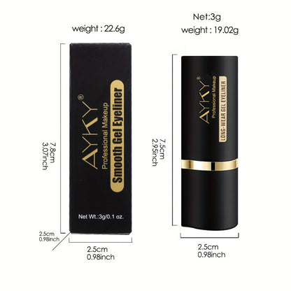 Cone-Tip Gel Eyeliner Stick Set in Brown, Black or Mixed Two- and Four-Piece Packs with Brushes