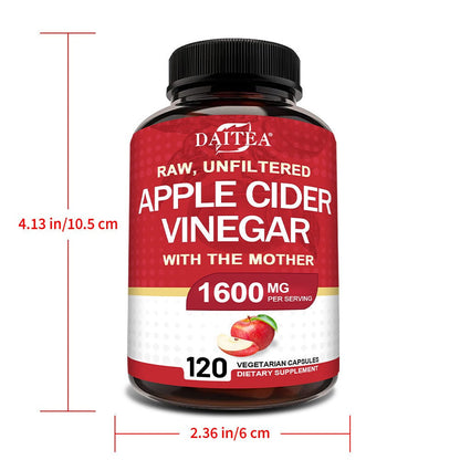 Apple Cider Vinegar Capsules 1600mg with Vitamin & Mineral Blend, Digestion for Bath Time, Home Spa and Personal Care