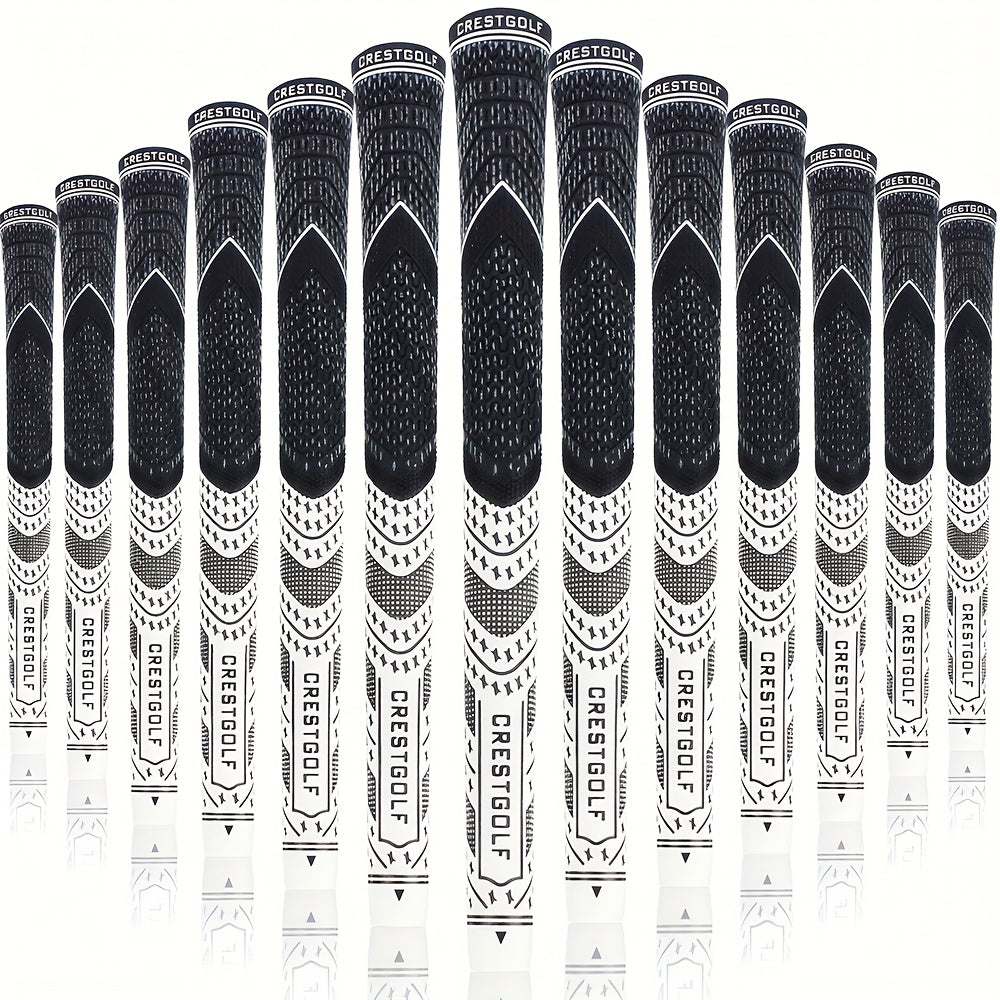 Midsize Golf Grips Set 13 Pack – All Weather Hybrid Rubber Golf Club Grips with Ecological Yarn Thread Technology, Multiple Colors