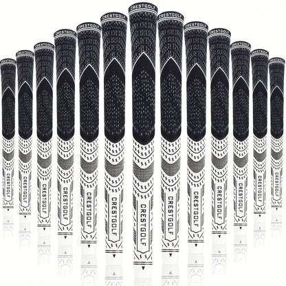Midsize Golf Grips Set 13 Pack – All Weather Hybrid Rubber Golf Club Grips with Ecological Yarn Thread Technology, Multiple Colors