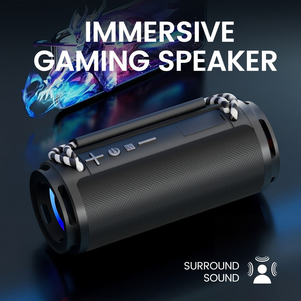 Bluetooth Speaker Cylindrical RGB Model with Carry Cords, USB and TF Playback, Four Colors and 7.17-Inch Body