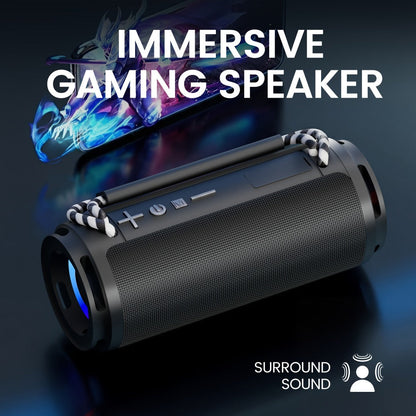 Bluetooth Speaker Cylindrical RGB Model with Carry Cords, USB and TF Playback, Four Colors and 7.17-Inch Body